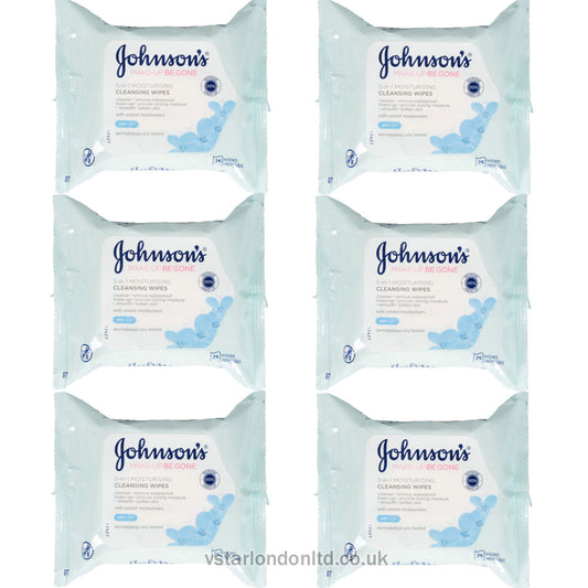 Johnson's Makeup Remover Wipes – Moist, 25pcs (Pack of 6)