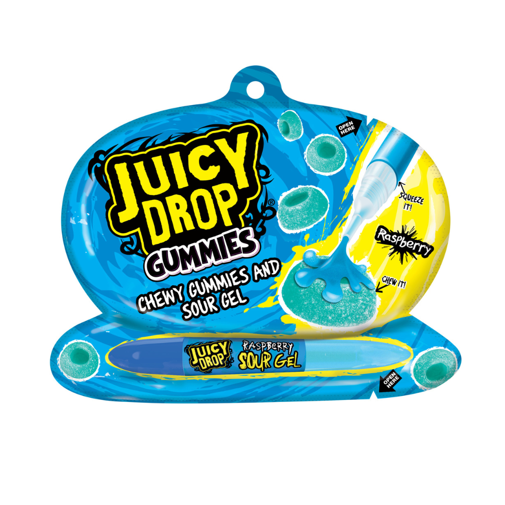 Juicy Drop Gummies with Sour Gel 57g (Box of 12)