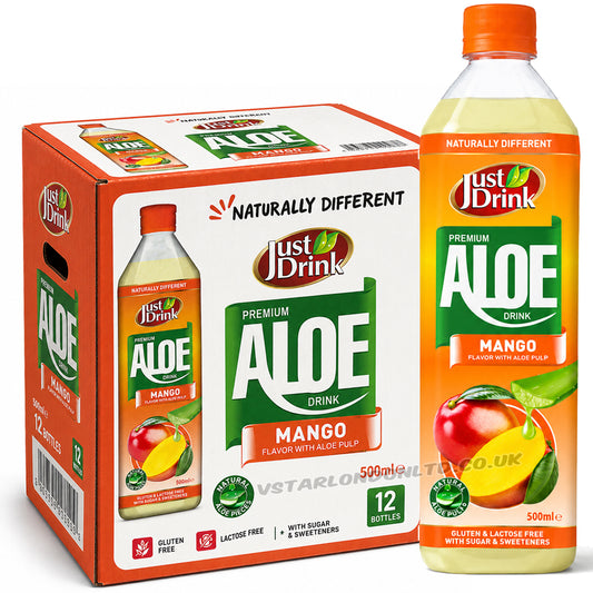 Just Drink Premium Mango Aloe Drink 500ml (Case of 12)