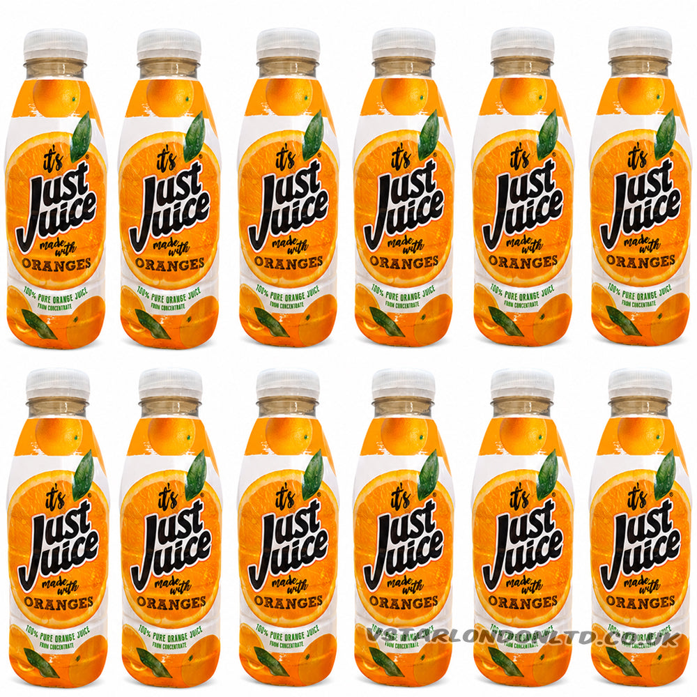 Just Juice 100% Pure Orange Juice from Concentrate 500ml (12 Bottles)