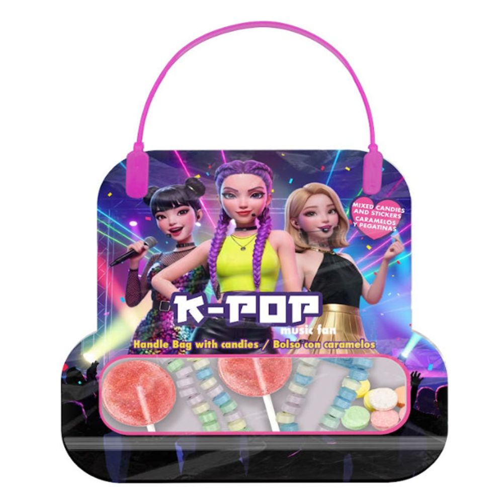 K-Pop Music Fan Handbag with Candy 24 x 70g Packs – Fruit Flavoured Sweets