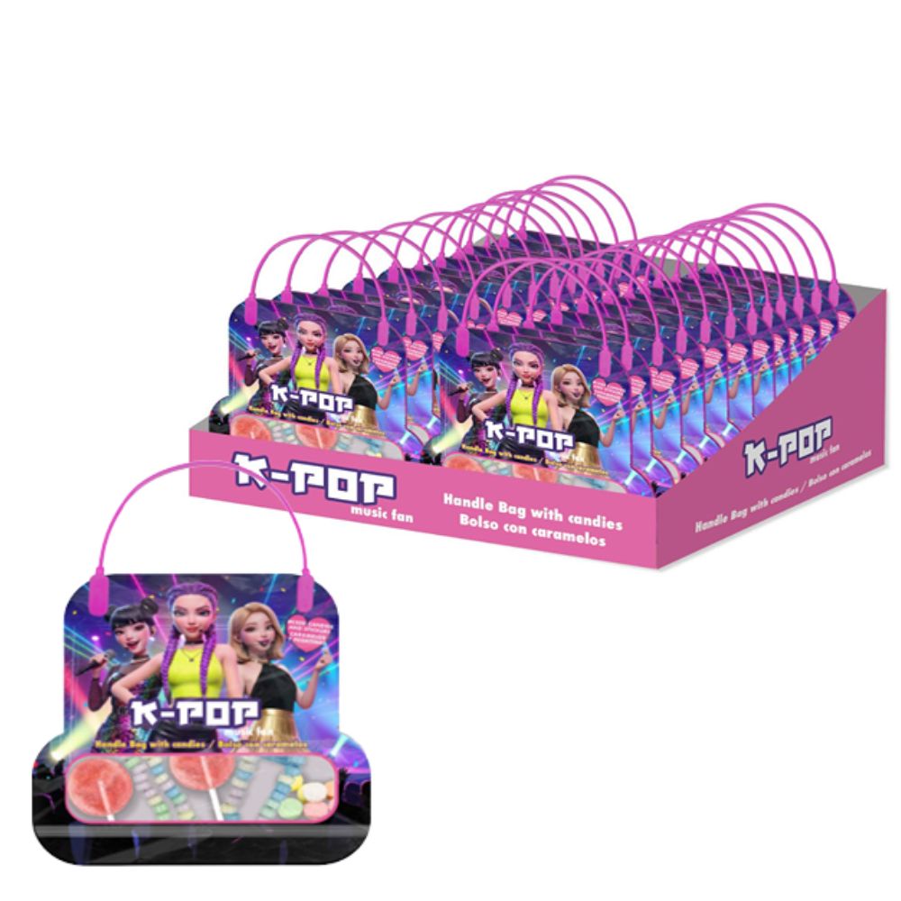 K-Pop Music Fan Handbag with Candy 24 x 70g Packs – Fruit Flavoured Sweets