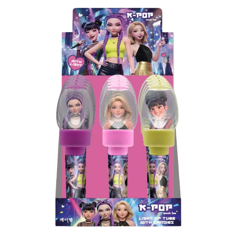 K-Pop Music Fan Light Up Tube with Candies 12 x 10g – Fruit Flavoured Candy