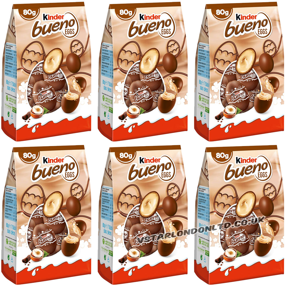 Kinder Bueno Mini Easter Eggs Milk Chocolate & Hazelnut Bag 80g (3–21 Bags)