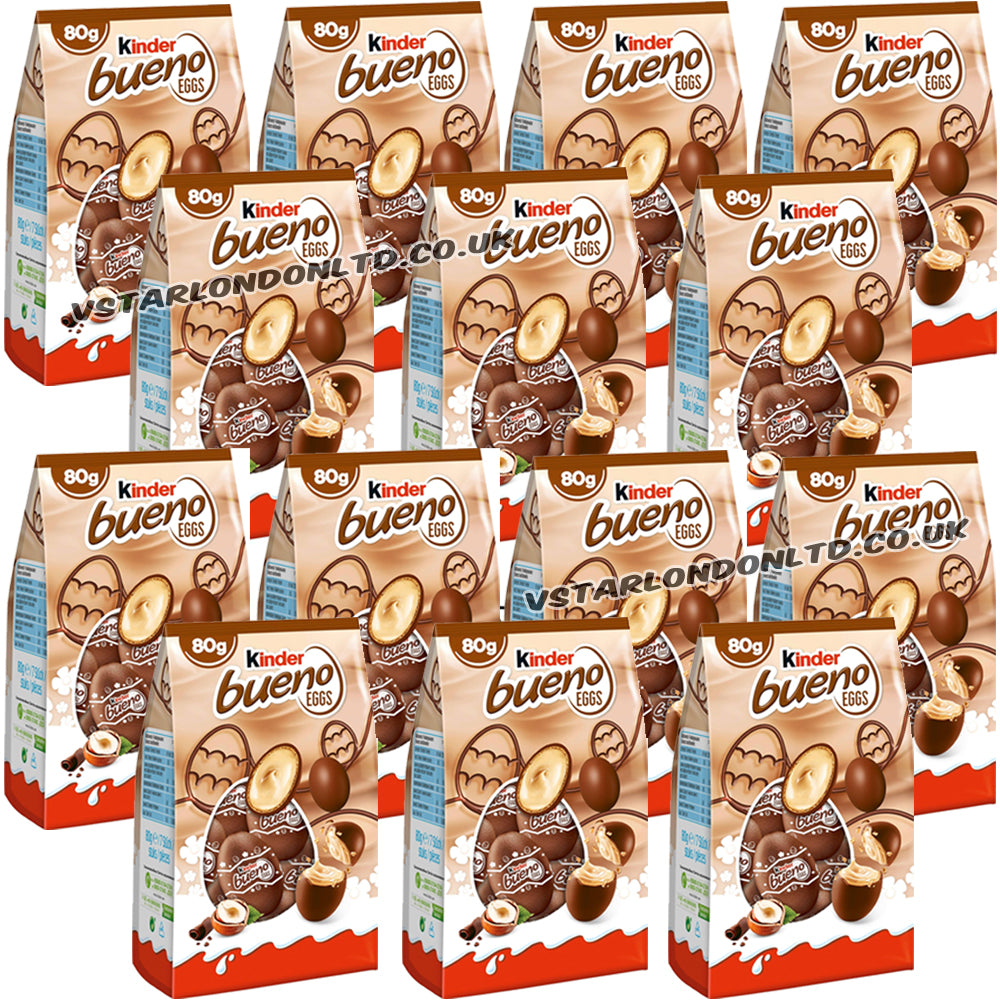 Kinder Bueno Mini Easter Eggs Milk Chocolate & Hazelnut Bag 80g (3–21 Bags)