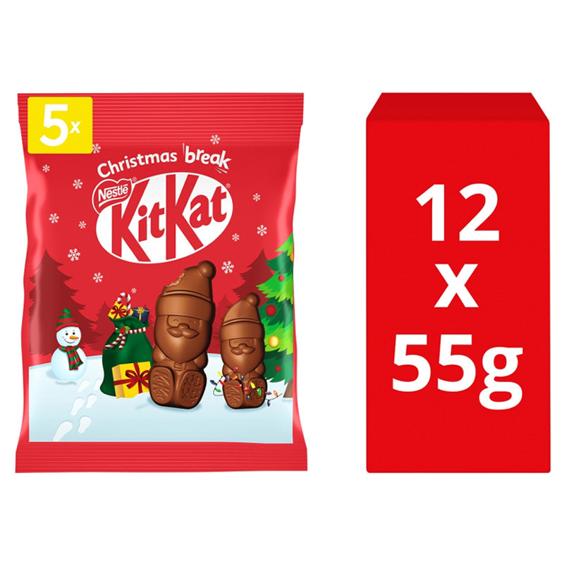 Kit Kat Santa Milk Chocolate Bags 55g x 12 Packs – Christmas Chocolate Santas