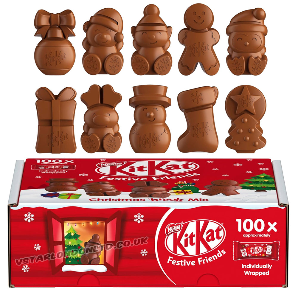 Nestlé KitKat Christmas Friends Festive Figures Bulk Box – 50 & 100 Pieces