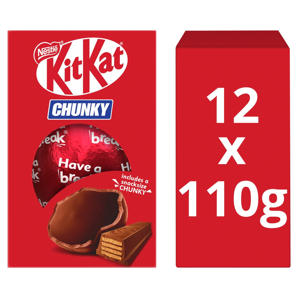 KitKat Chunky Milk Chocolate Small Easter Egg 110g (6 & 12 Boxes)