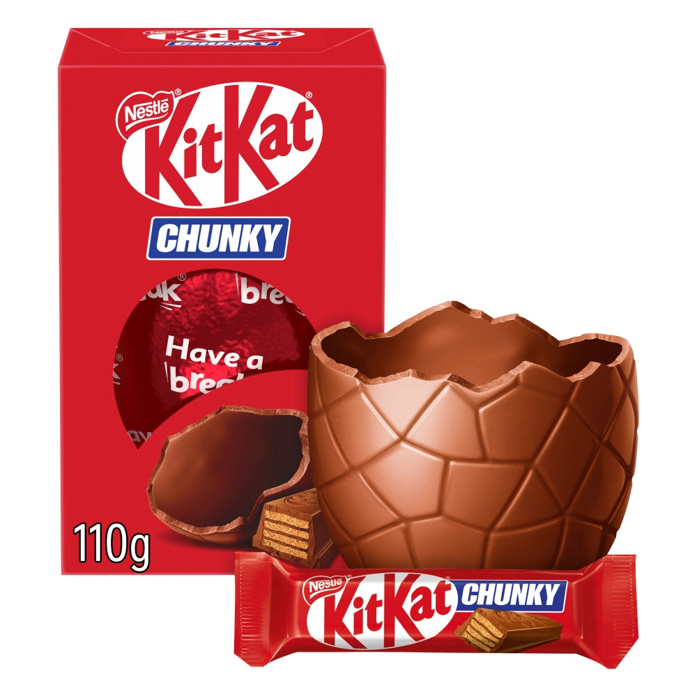 KitKat Chunky Milk Chocolate Small Easter Egg 110g (6 & 12 Boxes)
