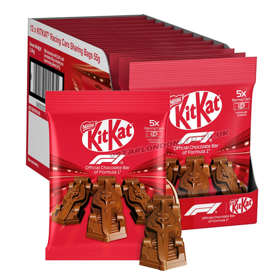 KitKat F1 Chocolate Car Figures Multipack 55g (5 Pack) – 6 & 12 Bags