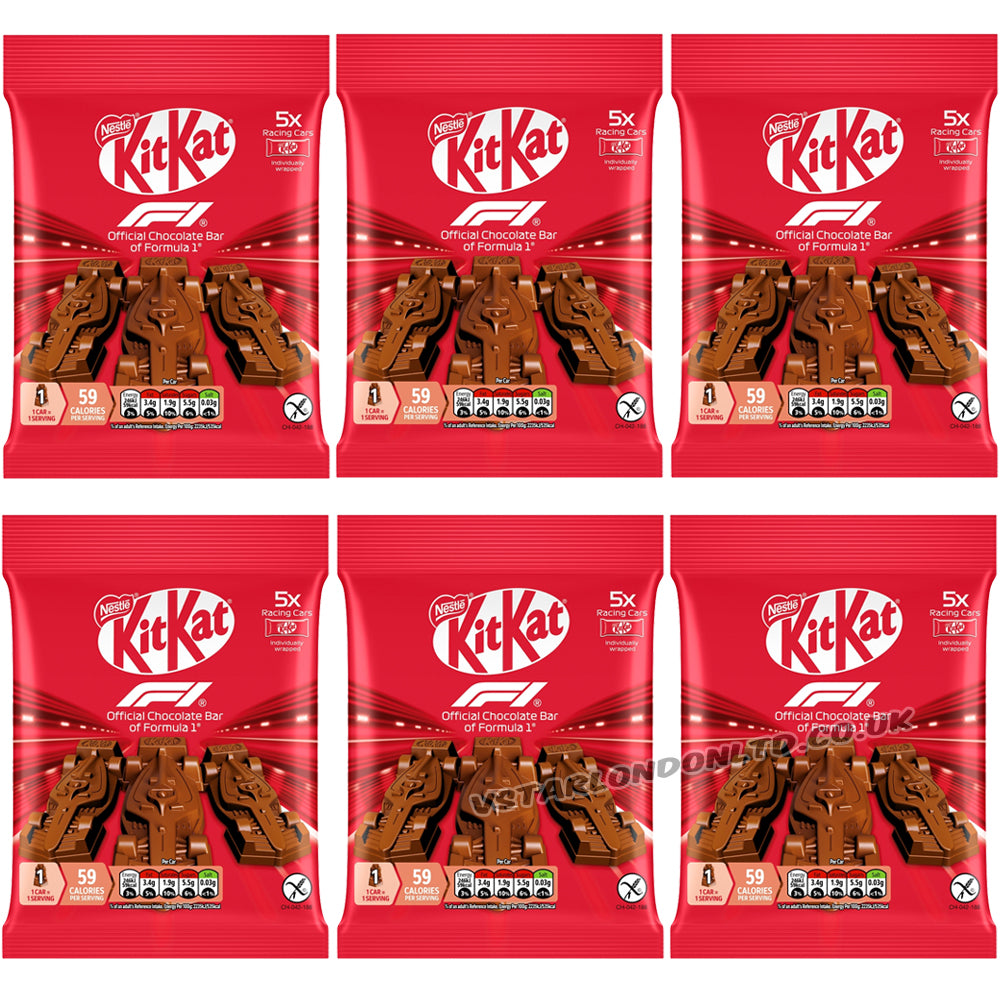 KitKat F1 Chocolate Car Figures Multipack 55g (5 Pack) – 6 & 12 Bags