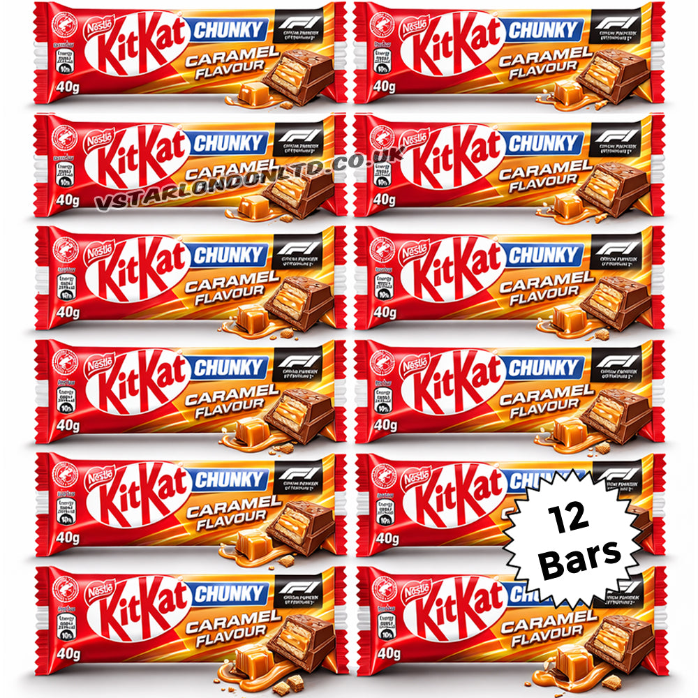 KitKat F1 Chunky Caramel Flavour Milk Chocolate Bar 40g (12 & 24 Bars)