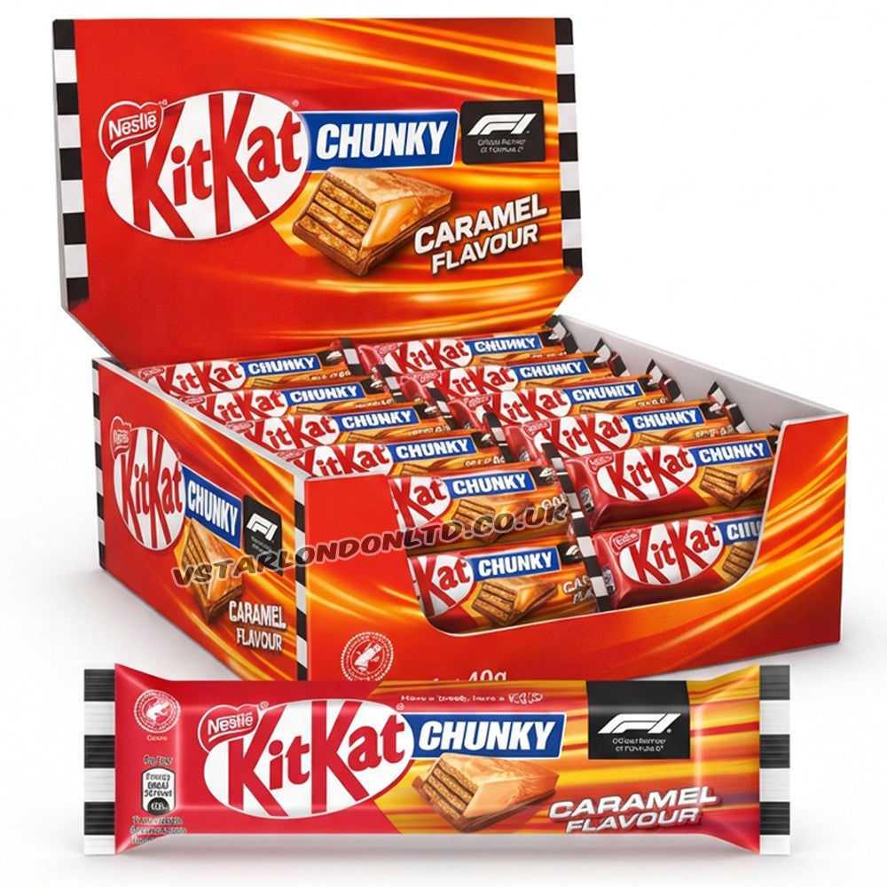 KitKat F1 Chunky Caramel Flavour Milk Chocolate Bar 40g (12 & 24 Bars)