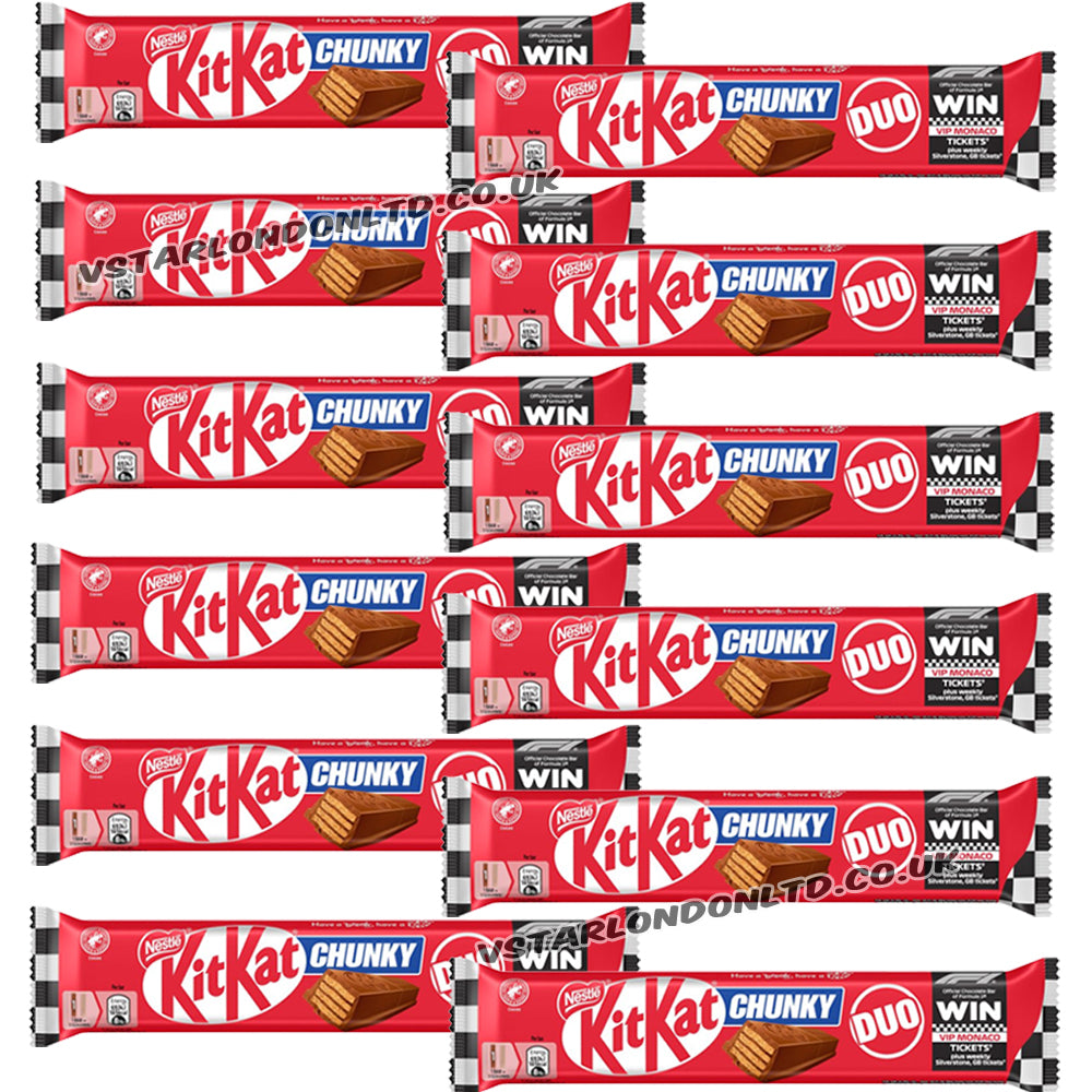 KitKat F1 Chunky Duo Milk Chocolate Bar 64g (12 & 24 Bars)