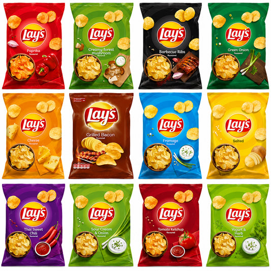 Lay’s Chips Random Mixed Flavours 130g (6 - 12 Bags)