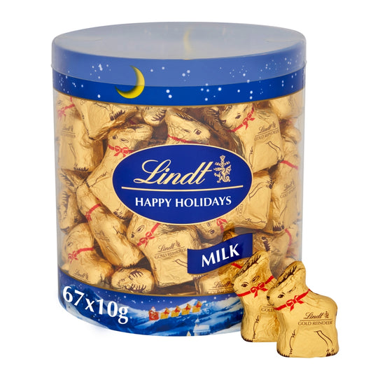 Lindt Gold Reindeer Christmas Milk Chocolate 67 x 10g