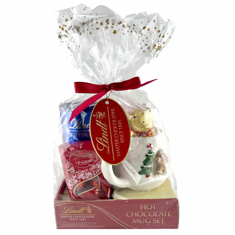 Lindt Hot Chocolate Mug Gift Set - Teddy, Lindor Truffles & Marshmallows