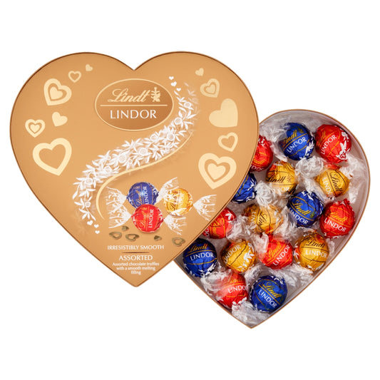 Lindt Lindor Assorted Chocolate Truffles Box 200g – Milk, White & Dark