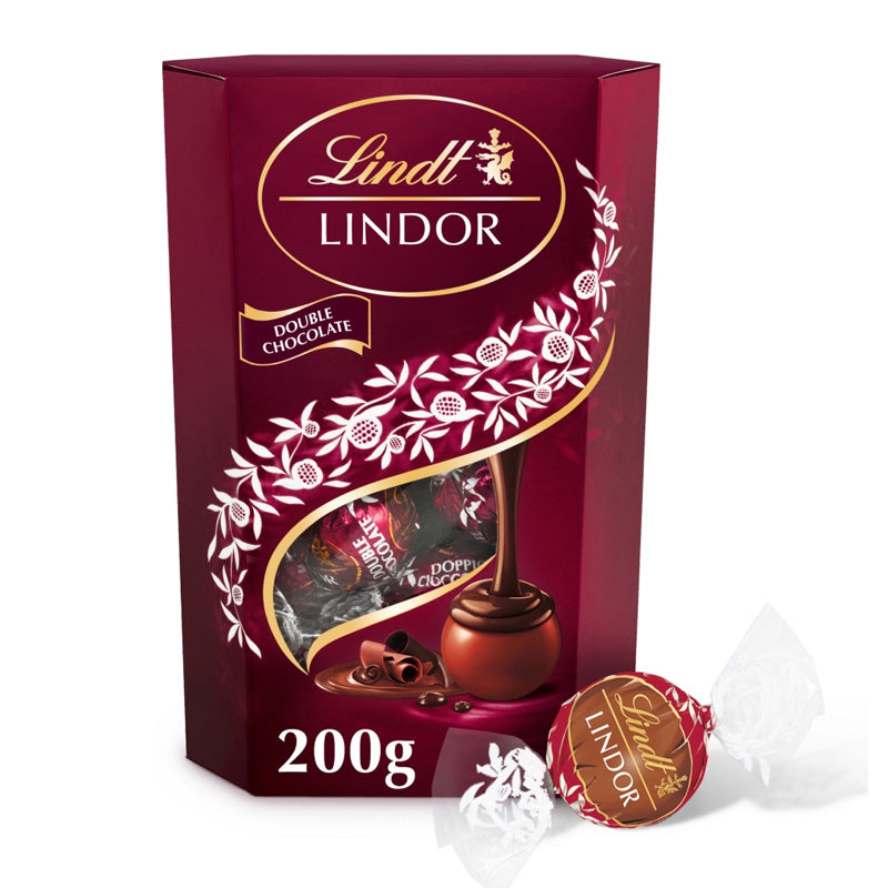 Lindt Lindor Double Chocolate Truffles Box 200g – Luxury Chocolate Gift