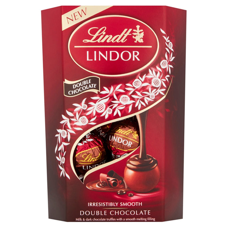 Lindt Lindor Double Chocolate Truffles Box 200g – Luxury Chocolate Gift