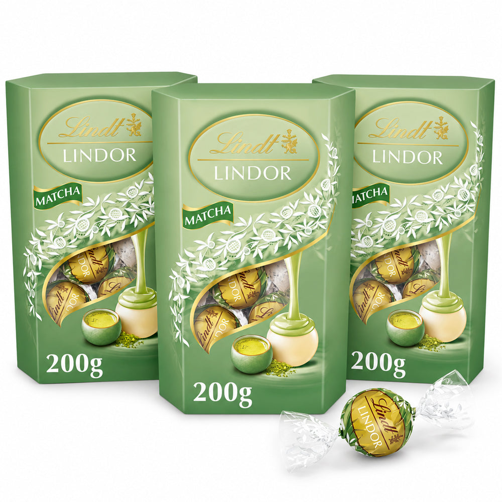 Lindt Lindor Matcha White Chocolate Truffles Box 200g (3 Boxes)