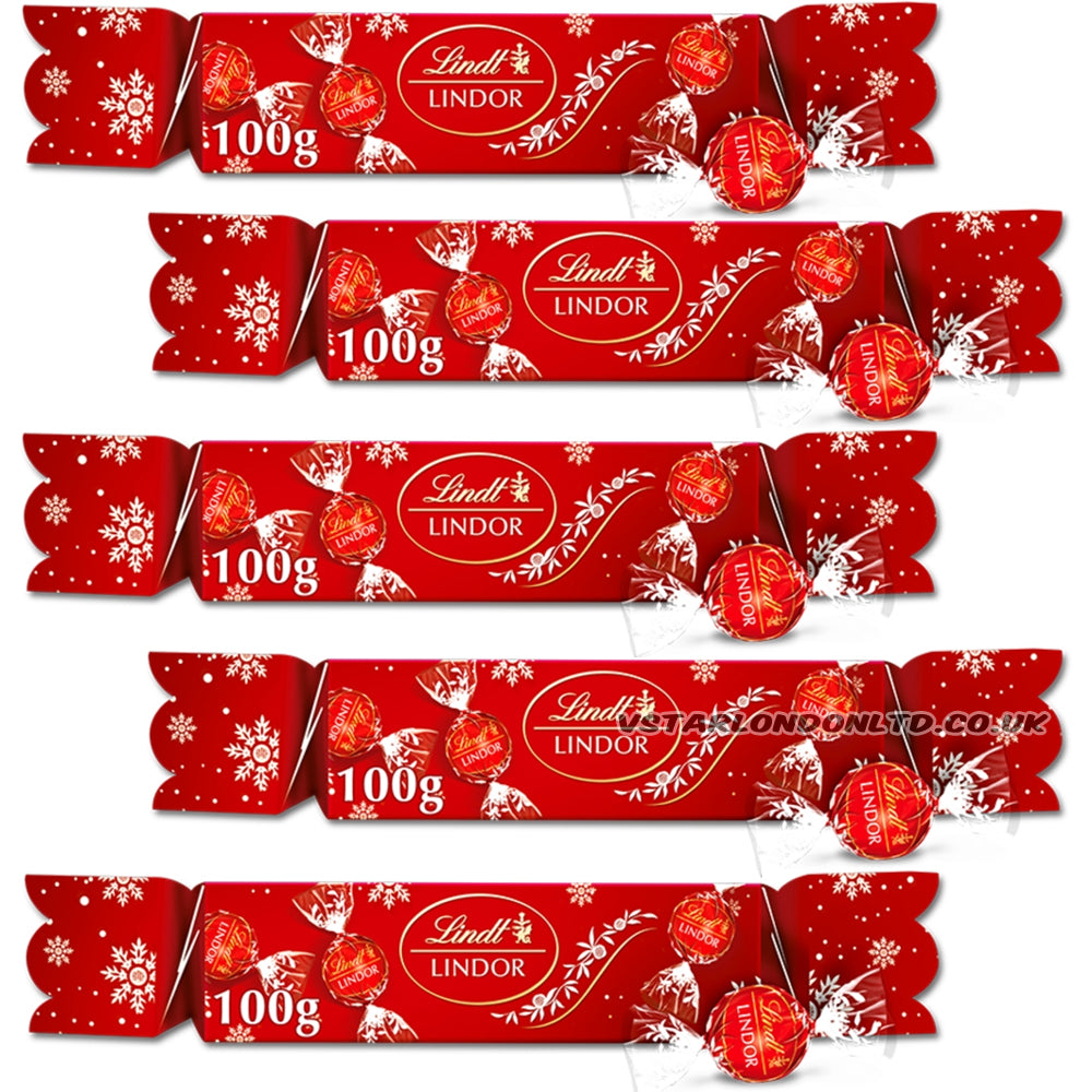 Lindt Lindor Milk Chocolate Christmas Cracker 5 x 100g