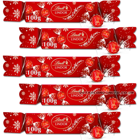Lindt Lindor Milk Chocolate Christmas Cracker 5 x 100g