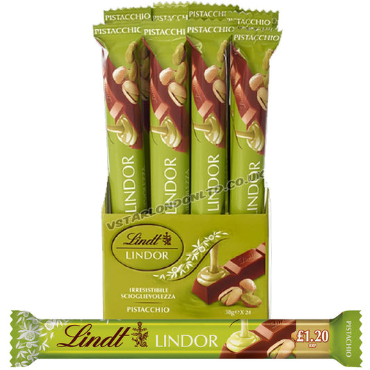 Lindt Lindor Pistachio Treat Bar 38g (24 Bars, £1.20 PMP)