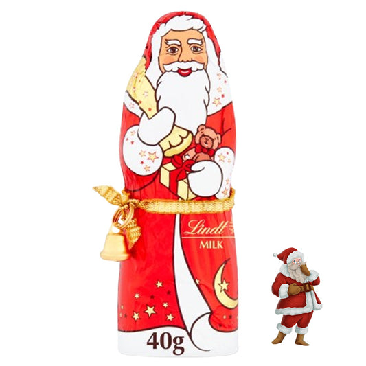 Lindt Santa Christmas Milk Chocolate 40g x 16 or 32 – Premium Festive Chocolate Santas