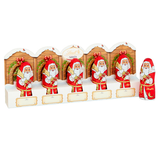Lindt Santa Christmas Milk Chocolate 50g x 5 Pack Mini Santa Festive Chocolates