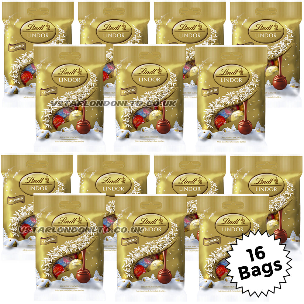 Lindt Lindor Assorted Mini Truffles Bag 80g (8 & 16 Bags)
