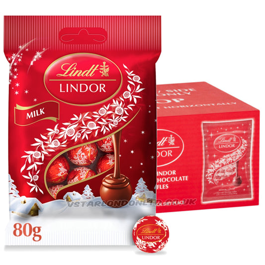 Lindt Lindor Christmas Mini Milk Chocolate Truffles 80g – 8 & 16 Bags