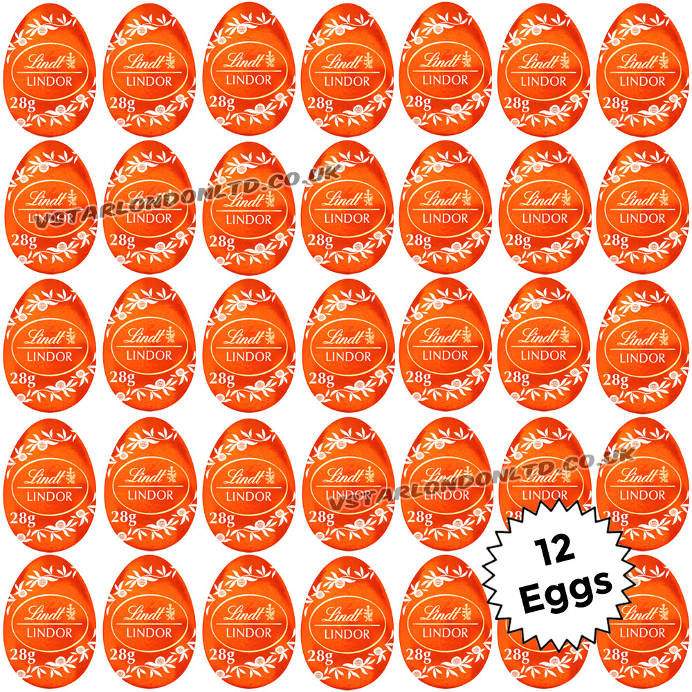 Lindt LINDOR Filled Orange Chocolate Easter Egg 28g (12, 24 & 48 Eggs)