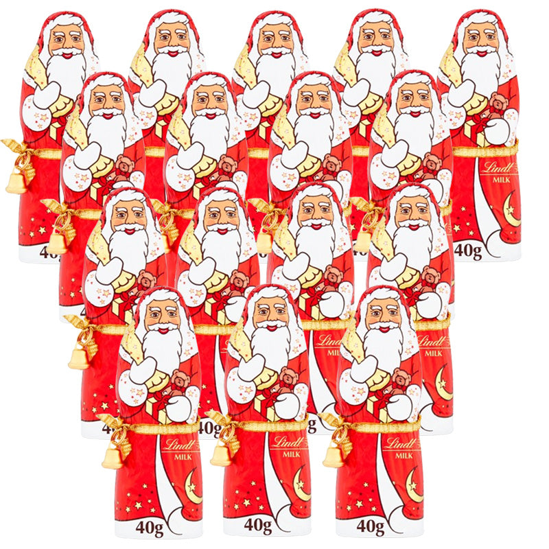 Lindt Santa Christmas Milk Chocolate 40g x 16 or 32 – Premium Festive Chocolate Santas