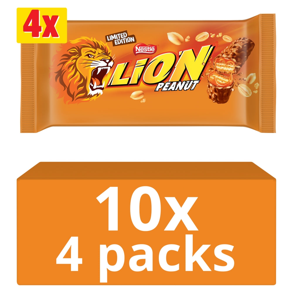 Lion Limited Edition Peanut Chocolate Bars 124g Multipack (Box of 10)