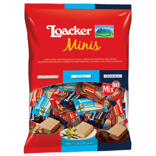 Loacker Mini Mix 800g – Napolitaner, Vanille & Cremkakao Wafers