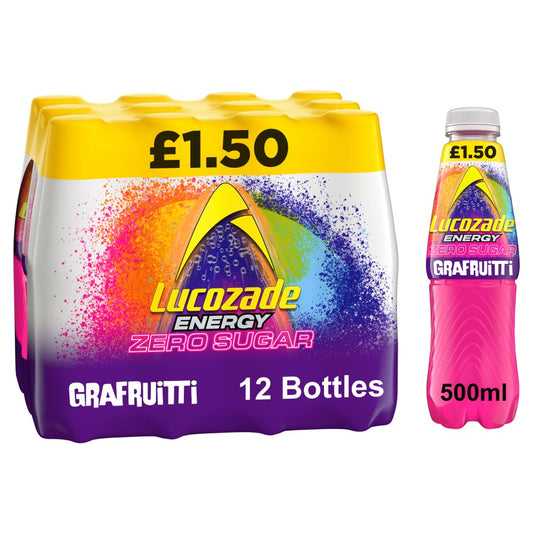 Lucozade Energy Zero Sugar Grafruitti 500ml PMP (Case of 12)