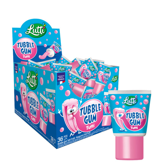 Lutti Tubble Gum 35g Tubes – 18 Pack