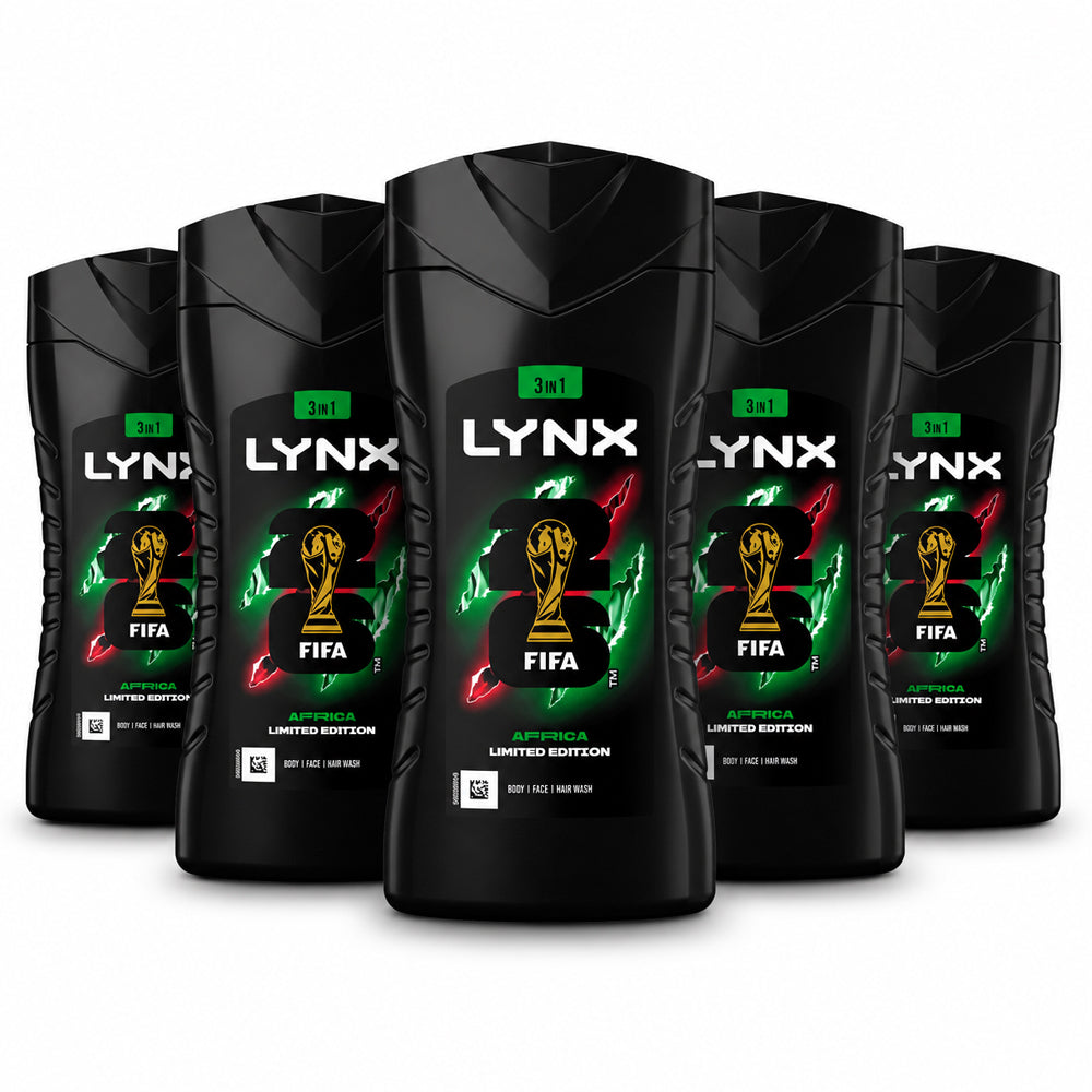 Lynx Africa FIFA Limited Edition 3-in-1 Body Wash 225ml (6 Pack)