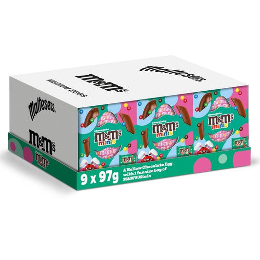 M&M's Minis Milk Chocolate Medium Easter Egg 97g (Pack of 9 Boxes)