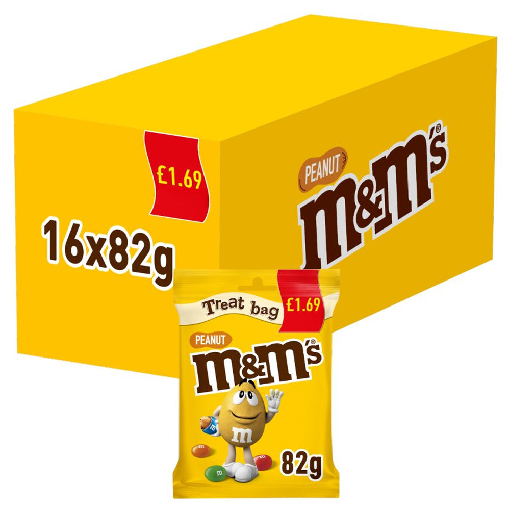 M&M's Milk Chocolate Peanut PMP Bag 82g (Box of 16)