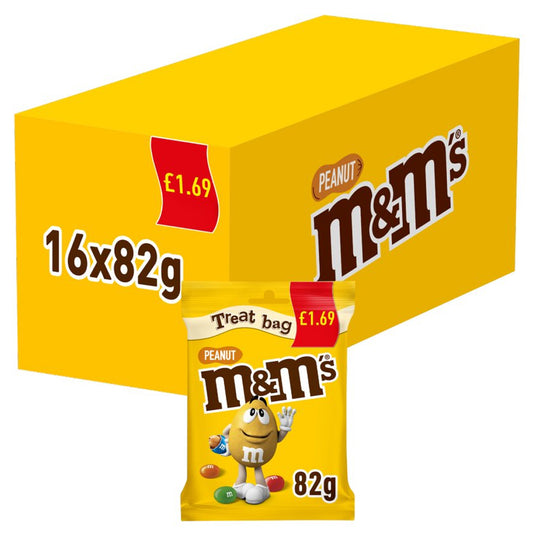 M&M's Milk Chocolate Peanut PMP Bag 82g (Box of 16)