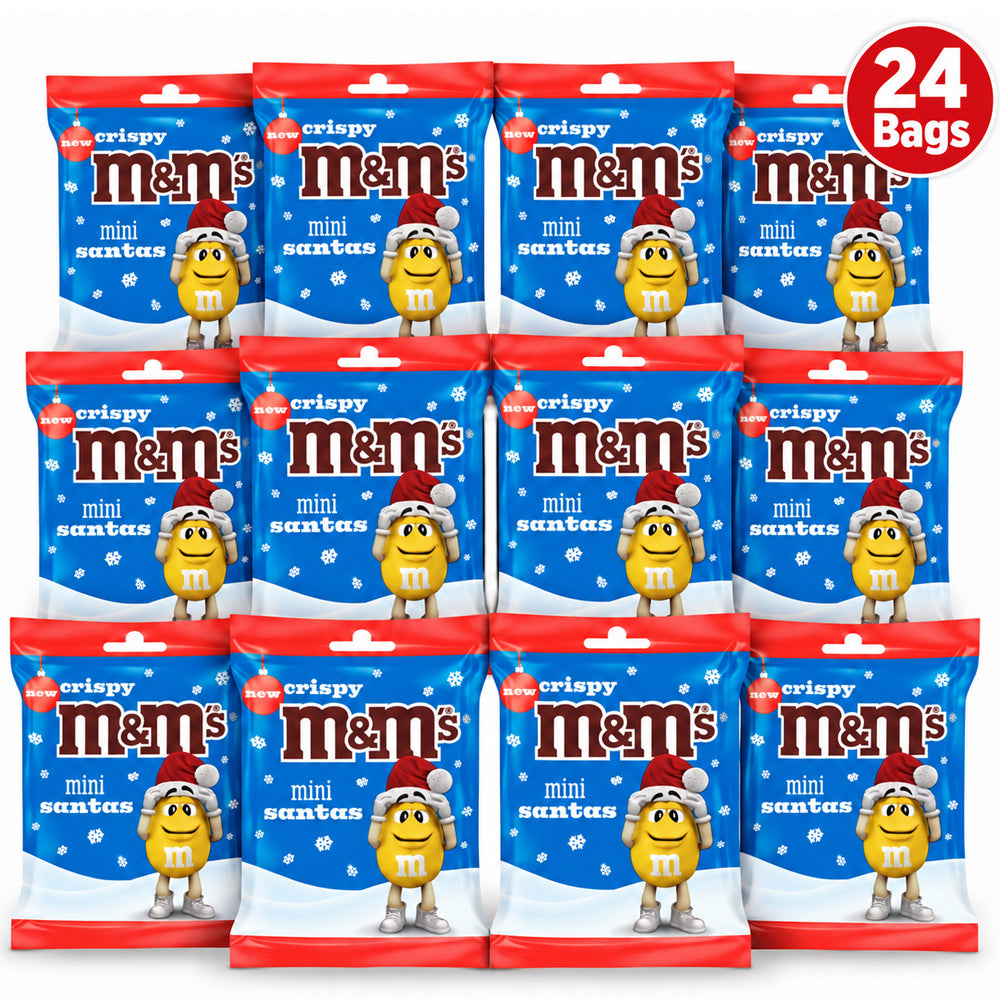 M&M's Christmas Mini Santa Chocolate Bag 55g (12 & 24 Bags)