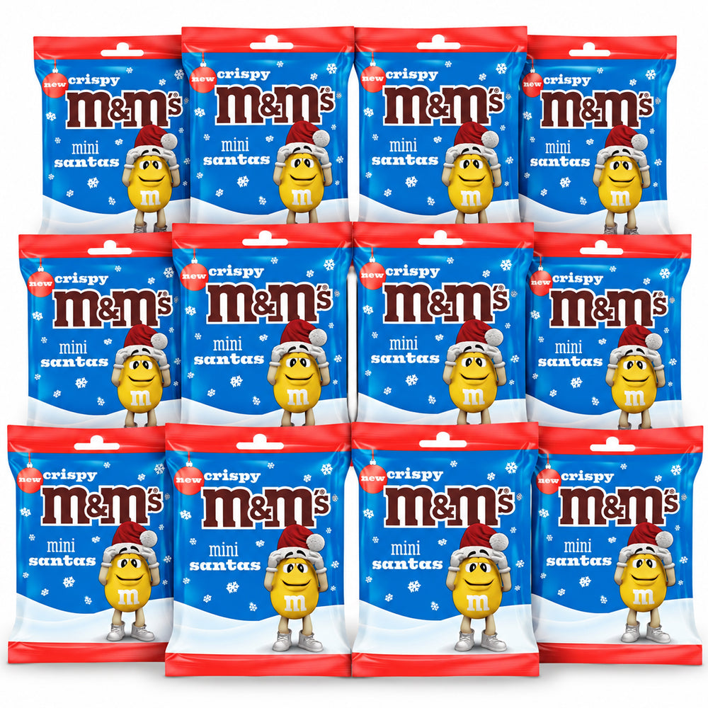 M&M's Christmas Mini Santa Chocolate Bag 55g (12 & 24 Bags)