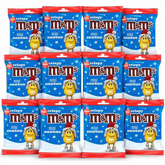 M&M's Christmas Mini Santa Chocolate Bag 55g (12 & 24 Bags)