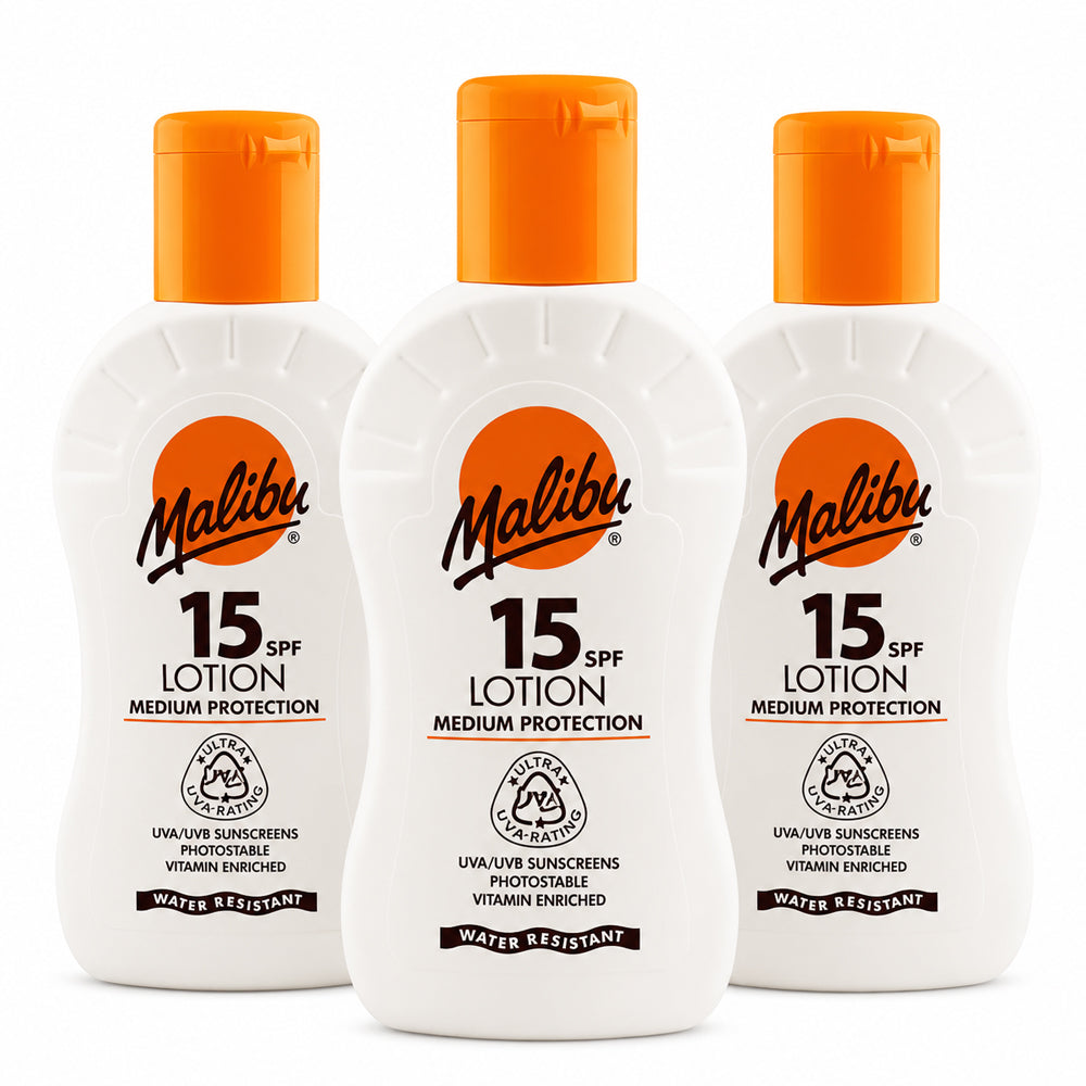 Malibu SPF 15 Sun Lotion 100ml (3 x 100ml Pack)