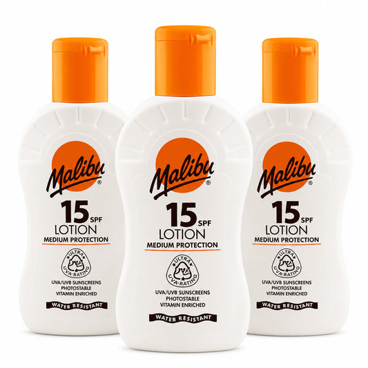 Malibu SPF 15 Sun Lotion 100ml (3 x 100ml Pack)