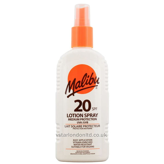 Malibu Sun Lotion Spray SPF 20 | 200ml | Broad Spectrum Protection