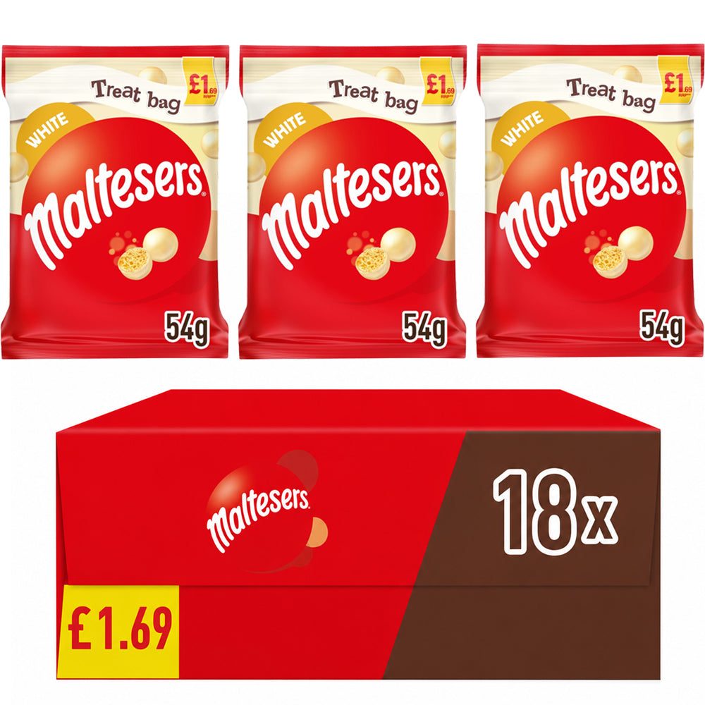 Maltesers White Chocolate Bag £1.69 PMP 54g (Box of 18)