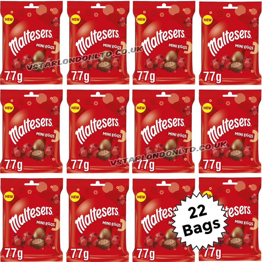 Maltesers Mini Milk Chocolate Easter Eggs 77g (6, 12 & 22 Bags)